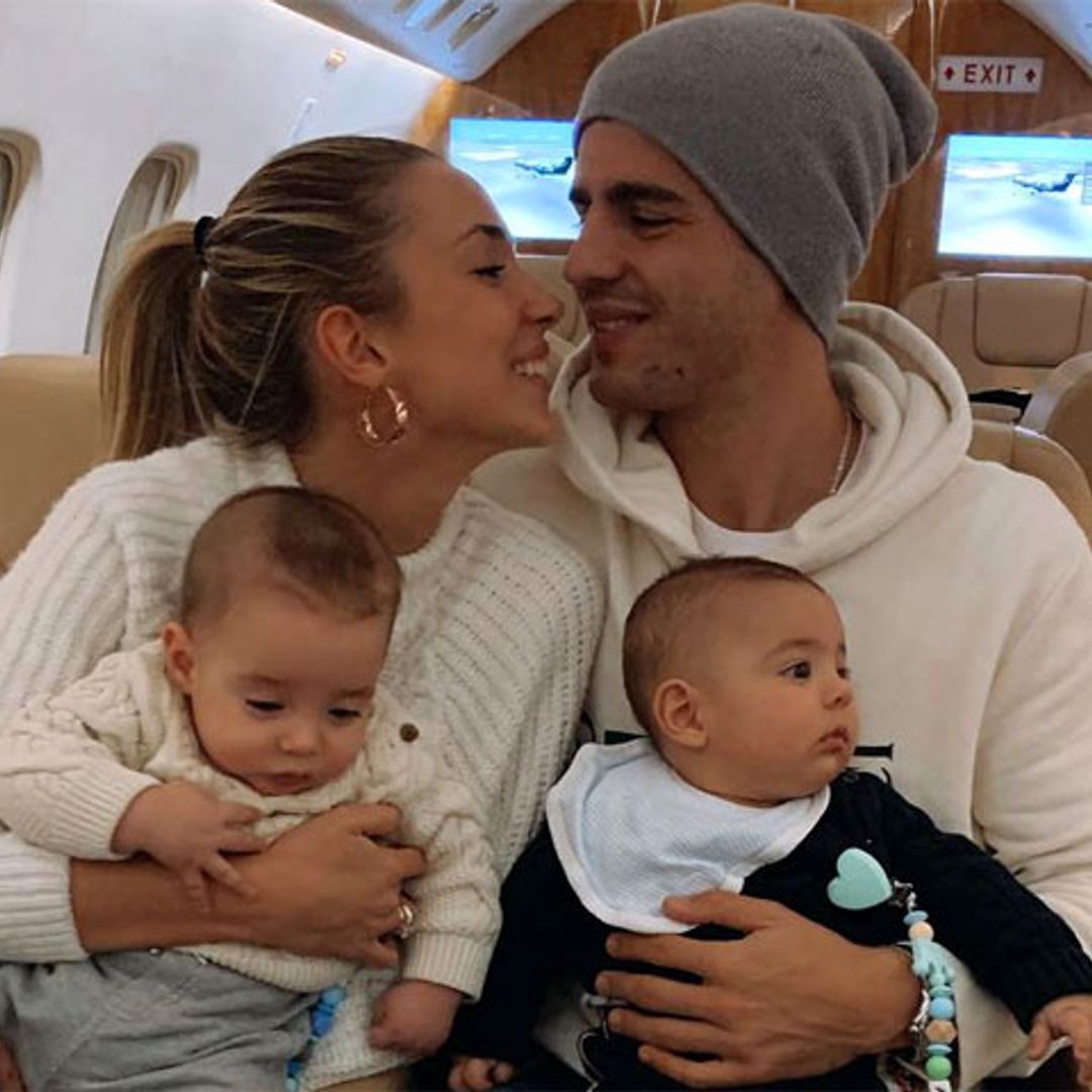 ¡Un viaje con mucho amor! Los bebés de Alice Campello y Álvaro Morata llenan de ternura su vuelta a Madrid