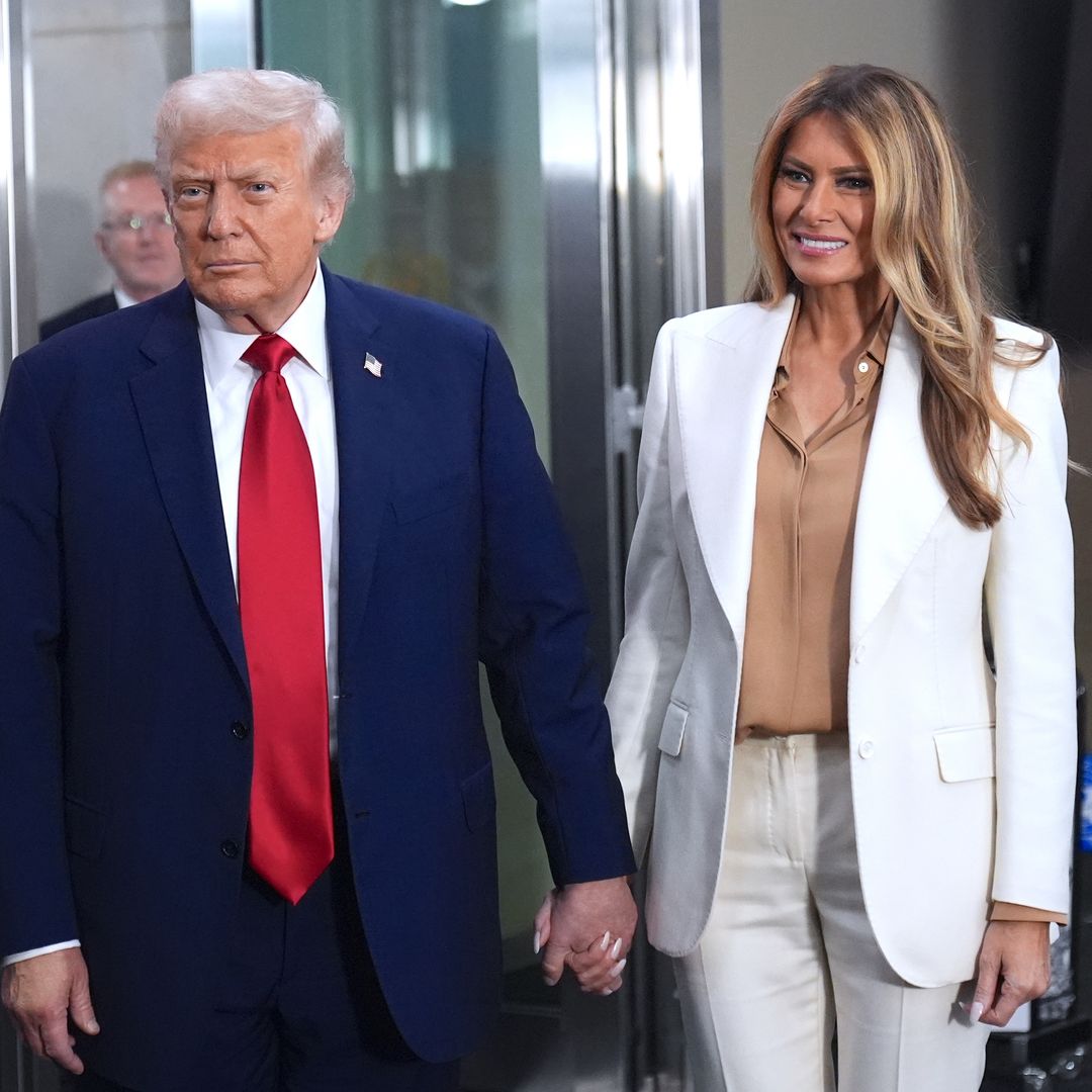 El guiño a la realeza de Melania Trump con su look sastre en la ONU