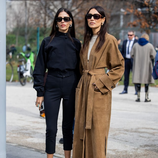 Plano entero de Gilda Ambrosio y Giorgia Tordini en la Fashion Week de Milan