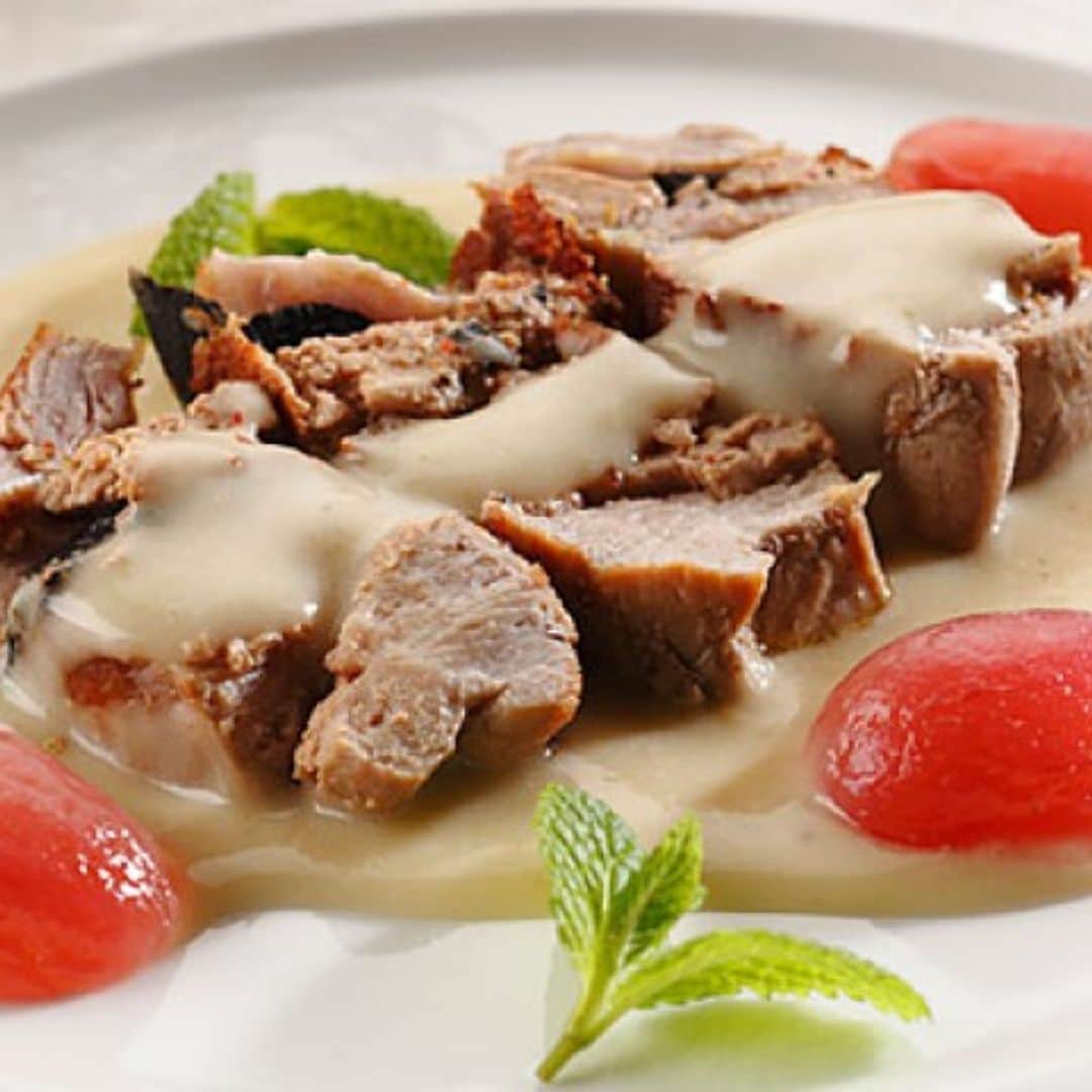 Solomillo de ternera blanca relleno de foie y trufa