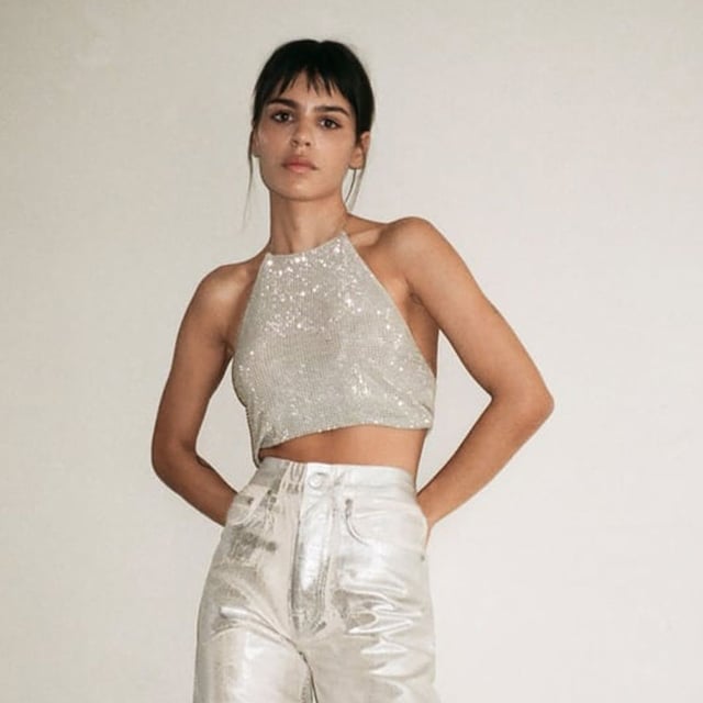 zara pantalonmetalizado