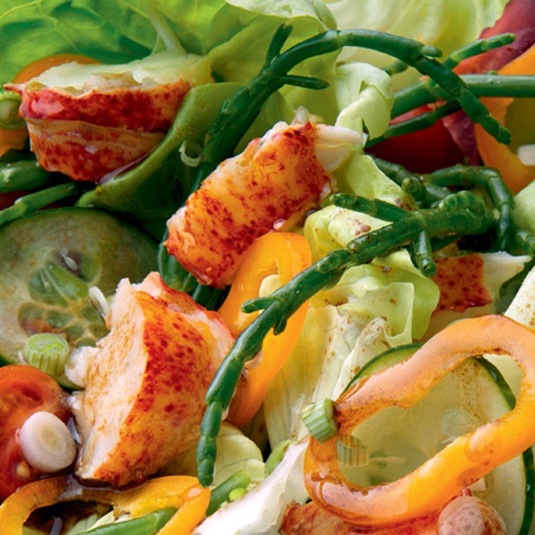 Ensalada de bogavante con verduras