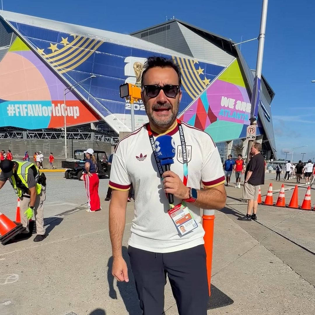 Juanma Castaño en Atlanta informando del debut de la selección española en el Mundial