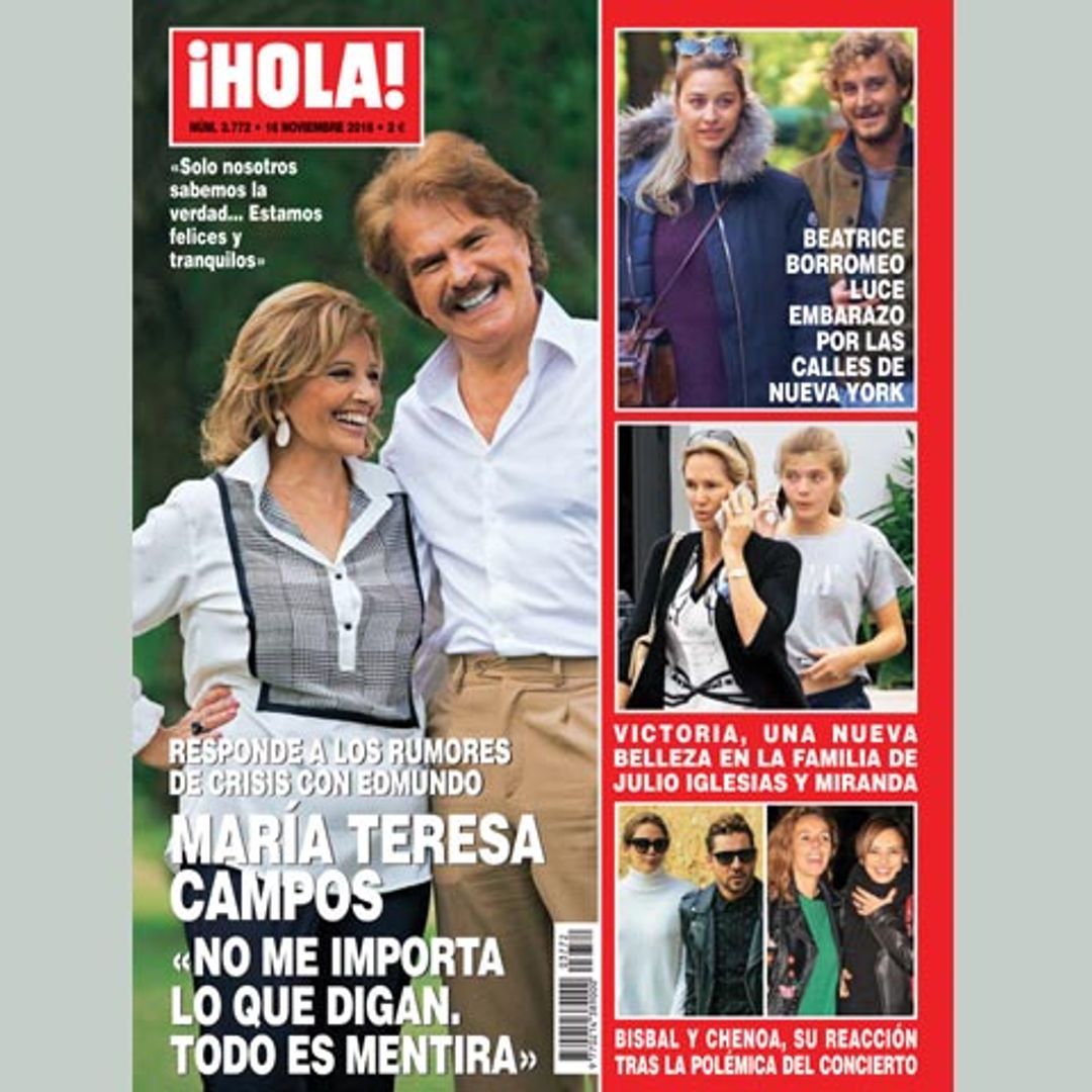 En ¡HOLA!, María Teresa Campos responde a los rumores de crisis con Edmundo: 'No me importa lo que digan. Todo es mentira'