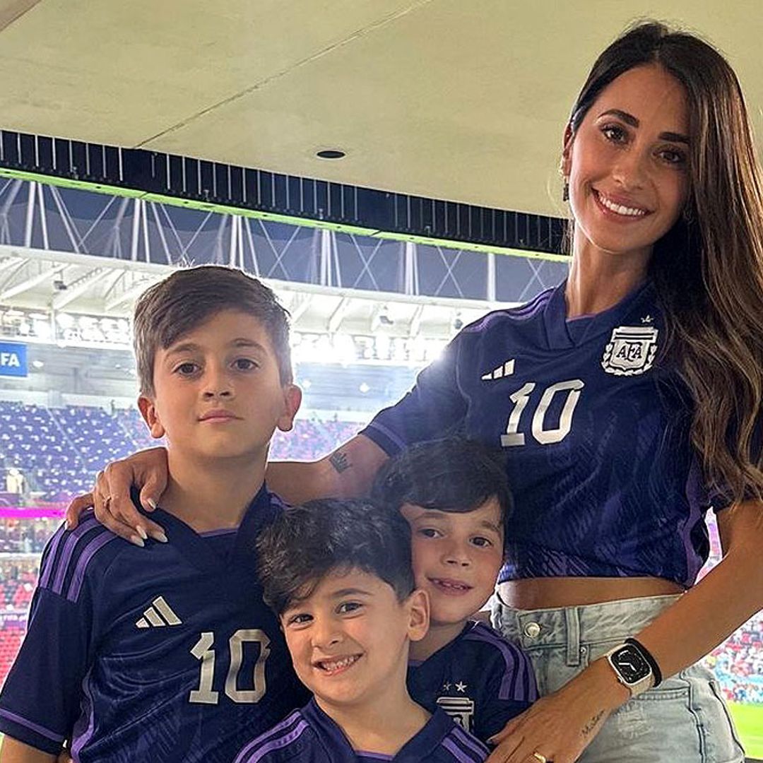 Antonela Roccuzzo y sus 3 hijos, el talismán de Messi en su último triunfo: 'Estoy muy feliz por compartir esto con ellos'