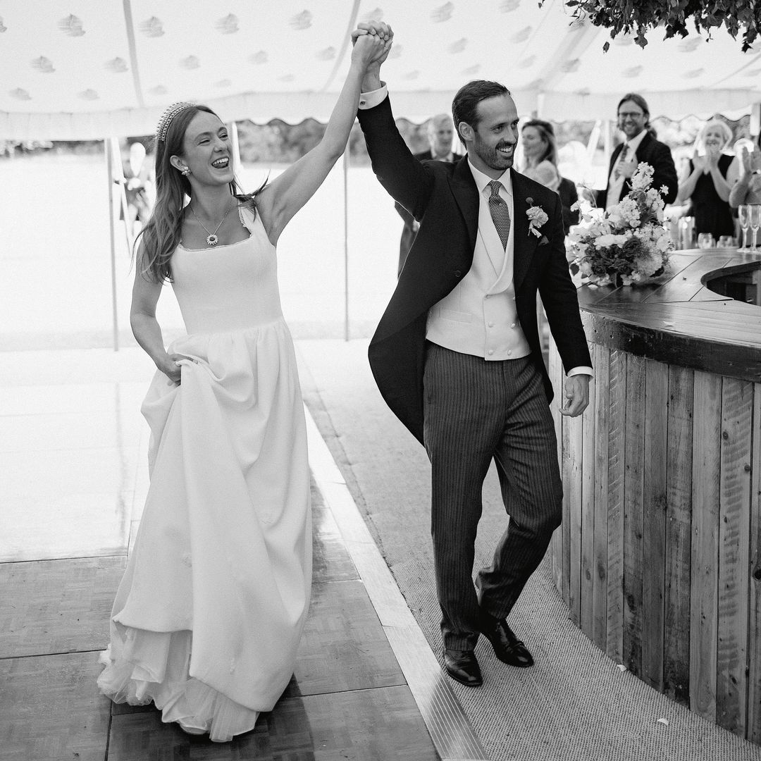 Los recién casados celebrando su enlace 