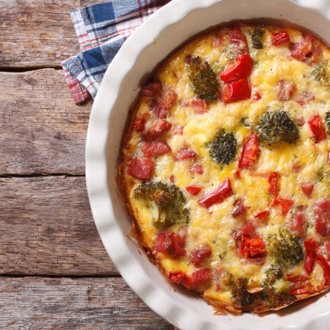 'Quiche' de brócoli y tomates cherry