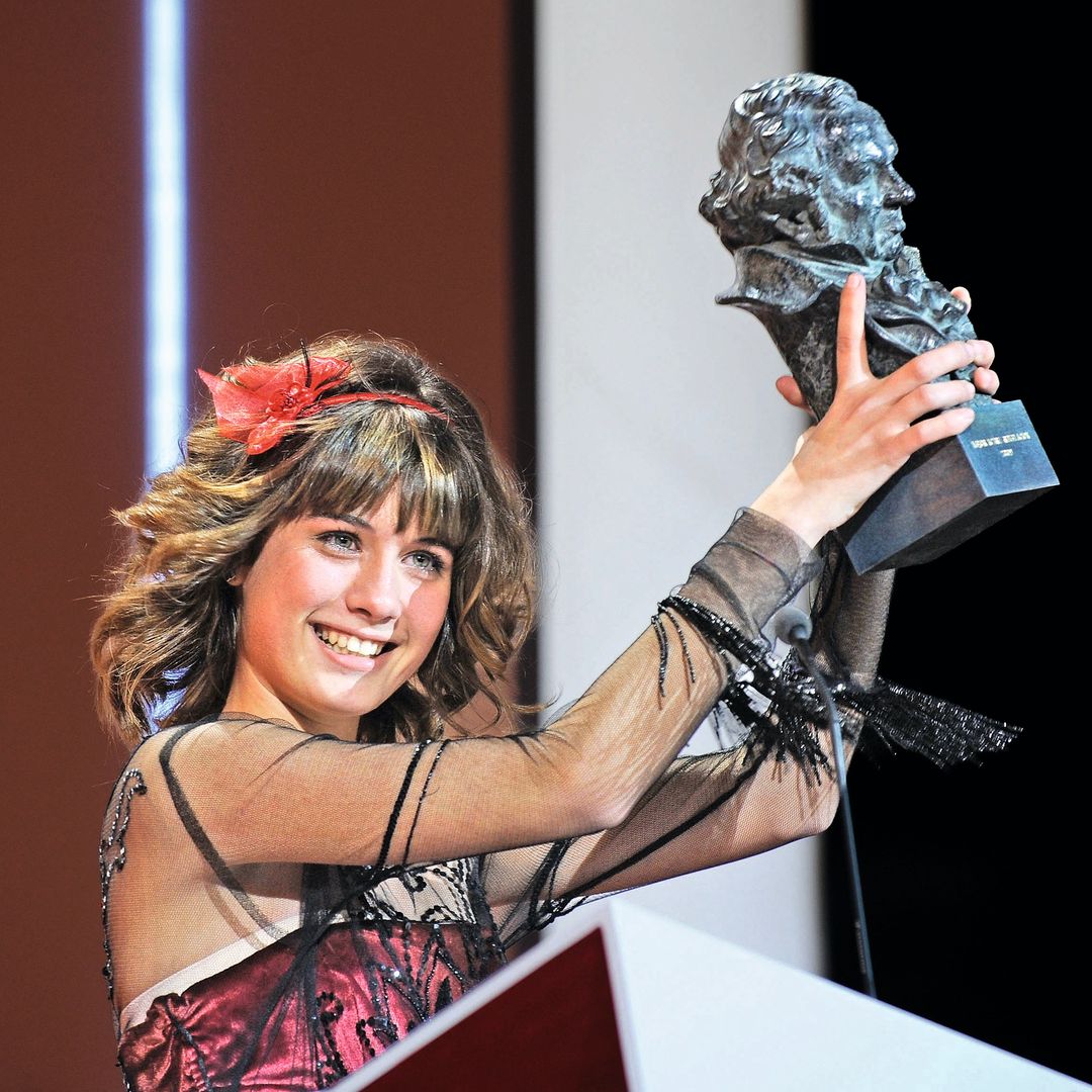 Aquí, en el momento en el que recibió el 'premio Goya a la mejor actriz revelació'n en 2009, con tan solo doce años