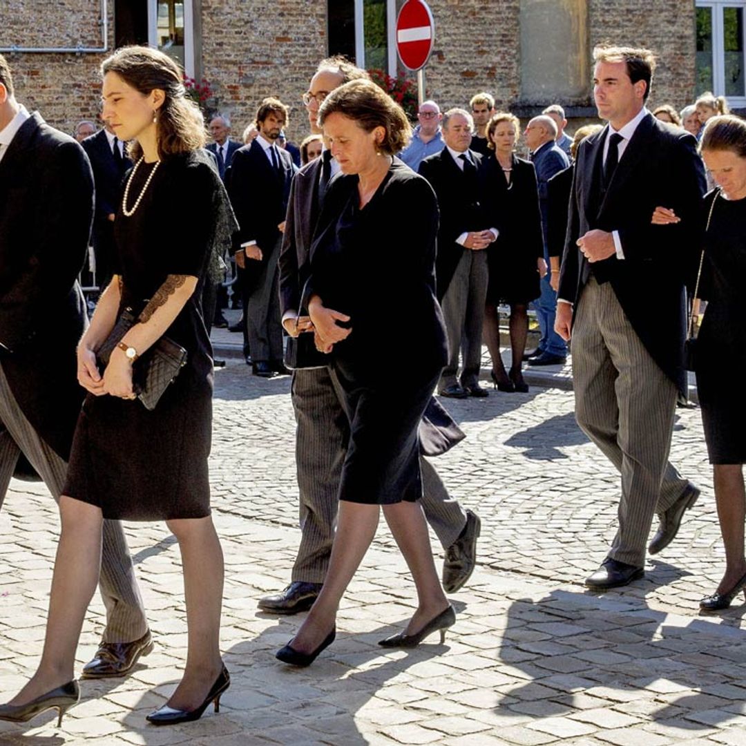 La familia Gran Ducal acude al funeral de su primo, el príncipe Wauthier de Ligne, en Bélgica