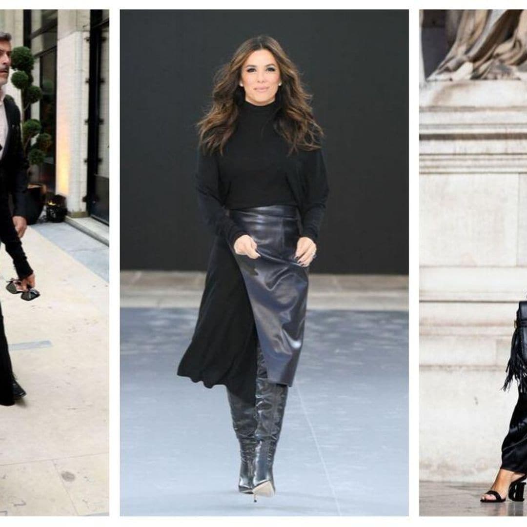 Negro de pies a cabeza: la fórmula de Eva Longoria para un look glamuroso