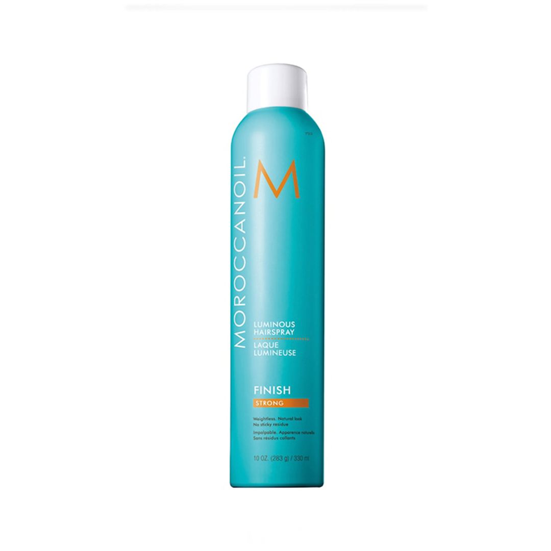 Laca Luminosa Fuerte, de Moroccanoil (26,50 euros). Un fijador con aceite de argán rico en antioxidantes que potencia el brillo, reduce y protege frente al encrespamiento y libre de residuos.