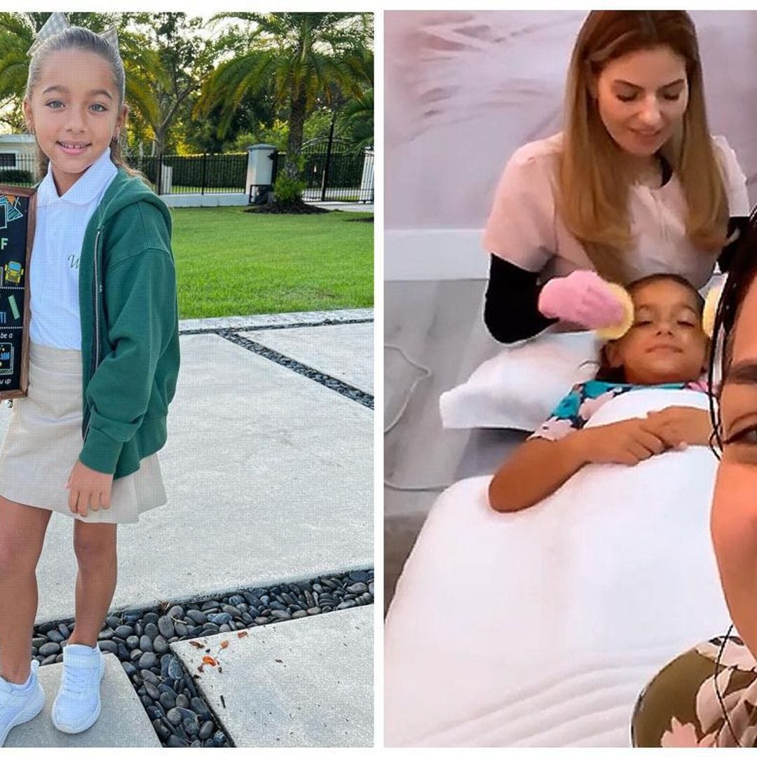 Alaïa, la hija de Adamari López, se deja consentir con un facial después de su regreso a clases