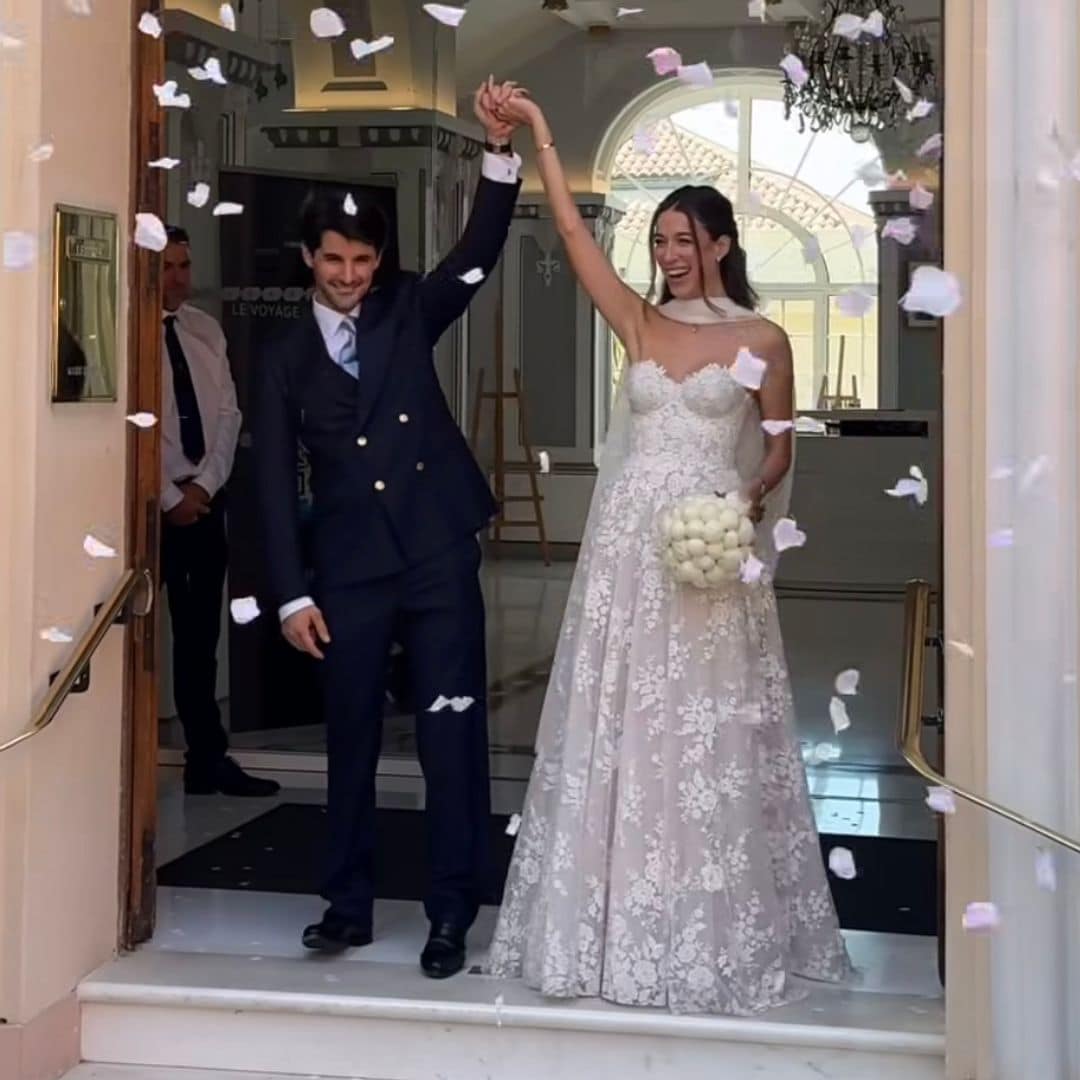 El vestido de novia palabra de honor de Charlotte Di Pietro para su boda con Lorenzo Leclerc, hermano del reconocido piloto de F1