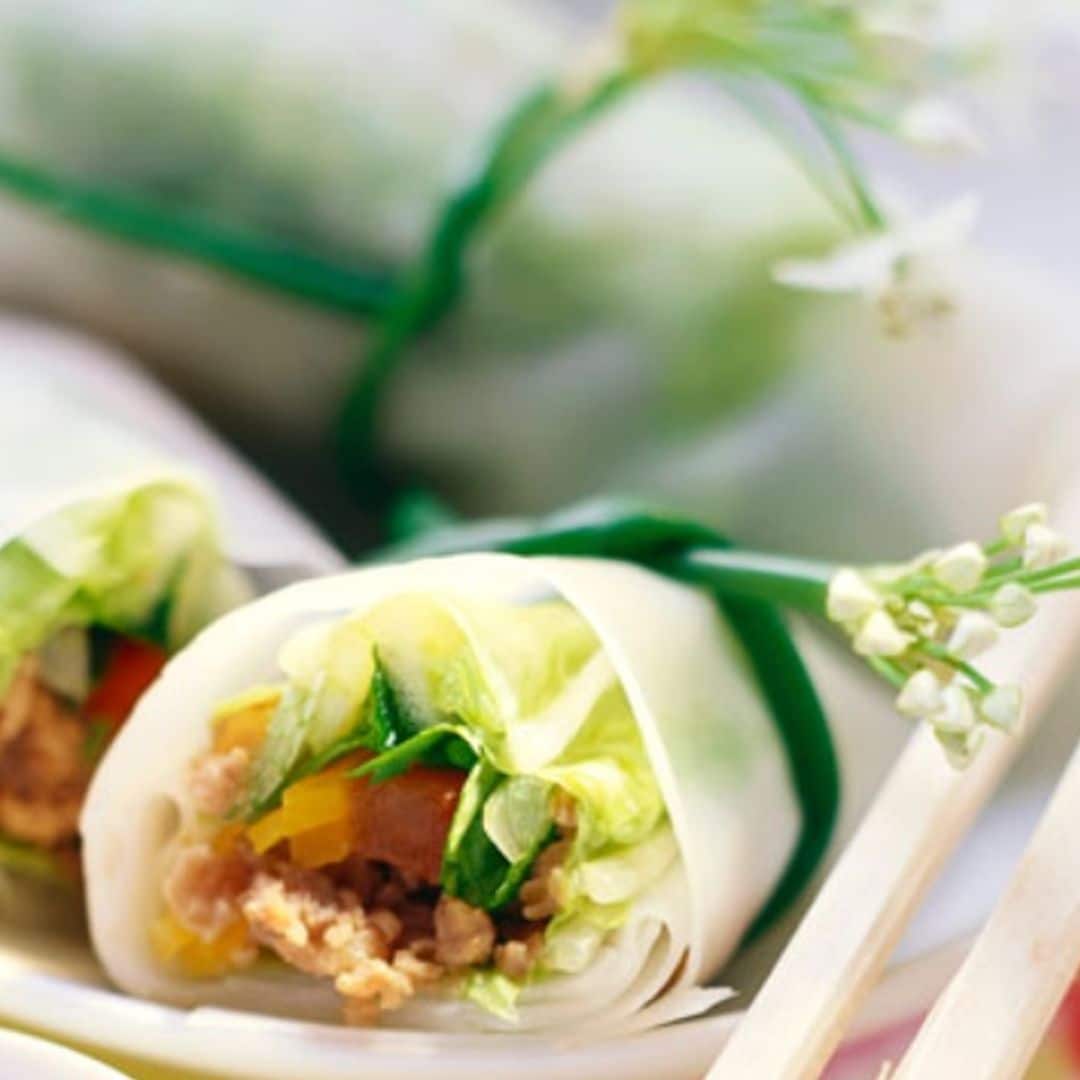 Rollitos vietnamitas de cerdo y cacahuete