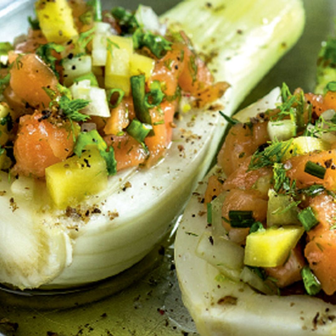 Hinojos rellenos de salmón