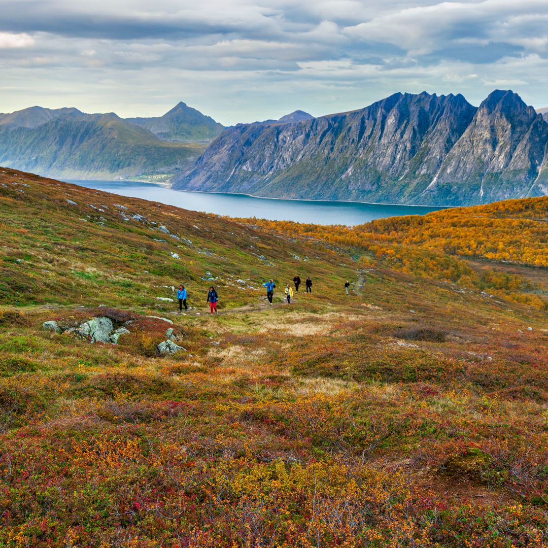 Excursión al mirador natural de Keipen, en Harstad, Noruega.