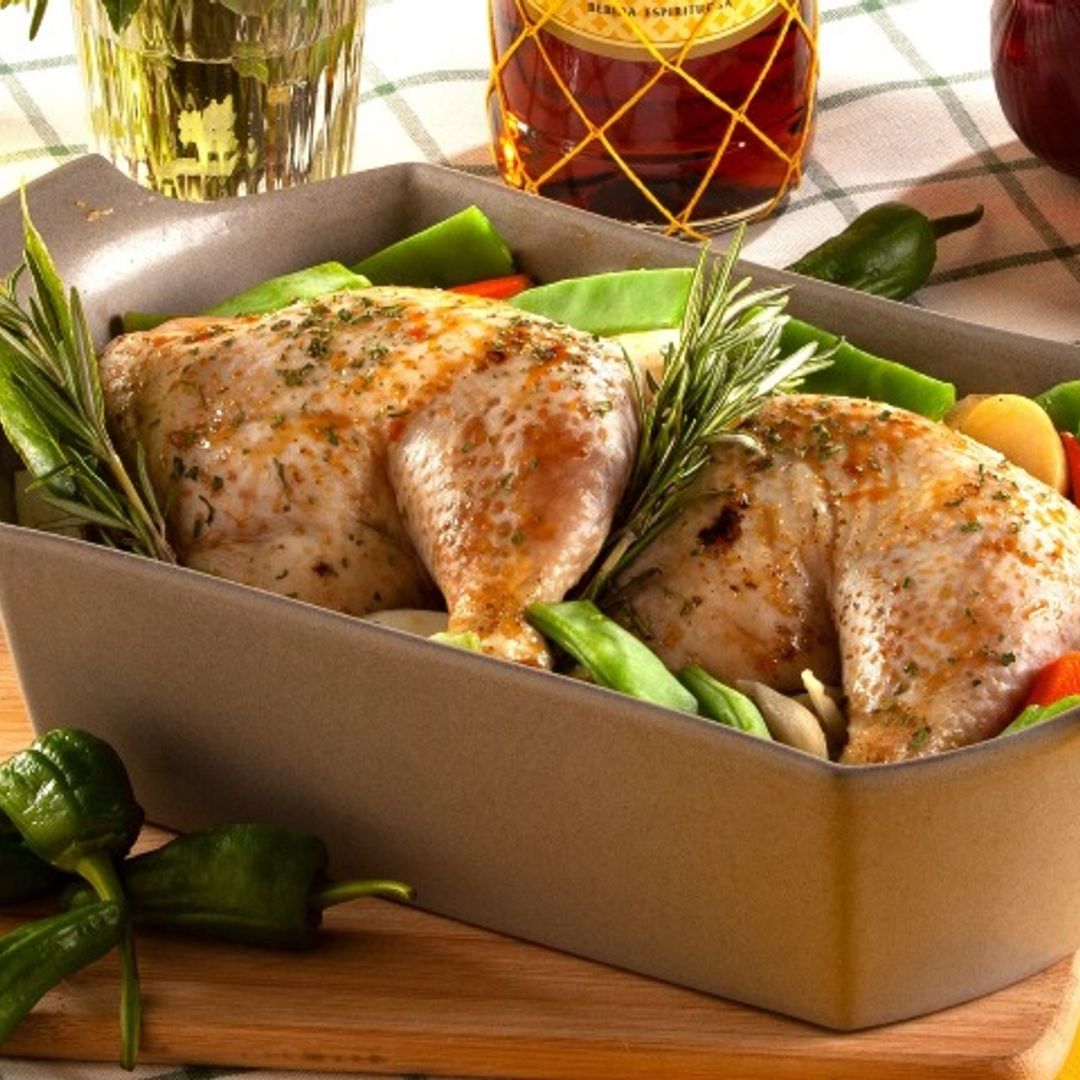 Pollo guisado al 'brandy'