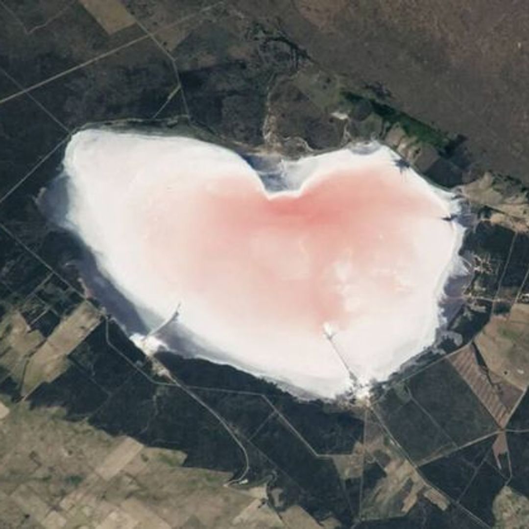 La NASA revela el misterio detrás de la laguna rosa con forma de corazón en Argentina, y no tiene ningún significado romántico