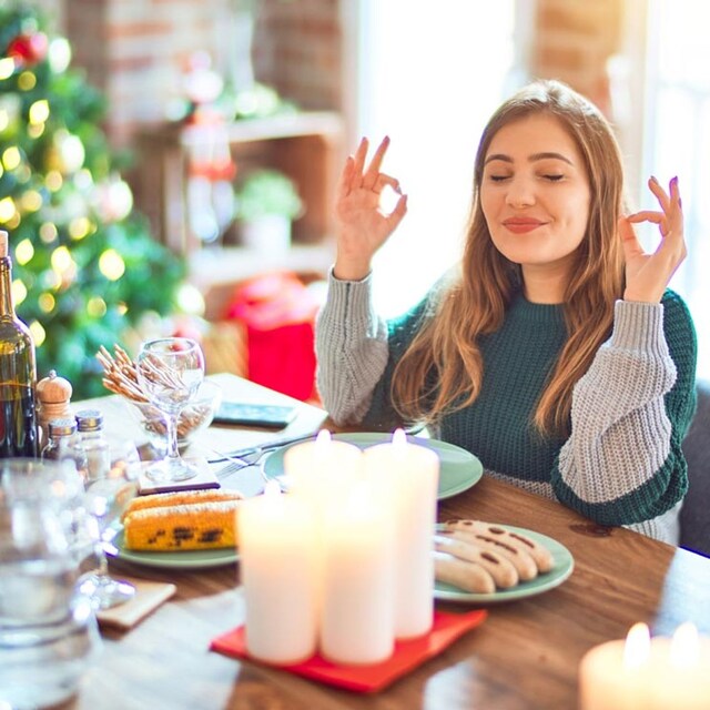mujer relajacion navidad