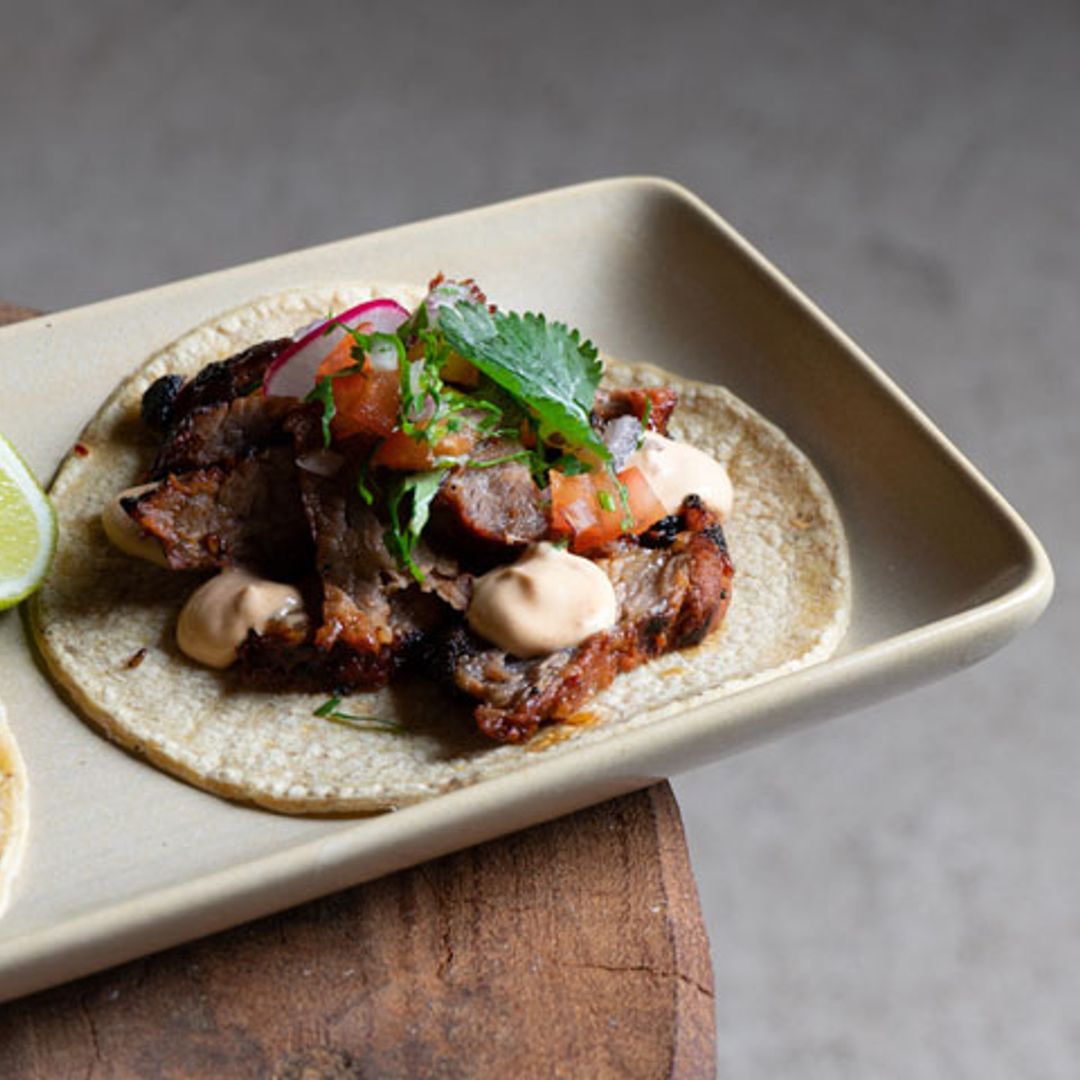 Tacos de chingón ibérico con 'kimchi'