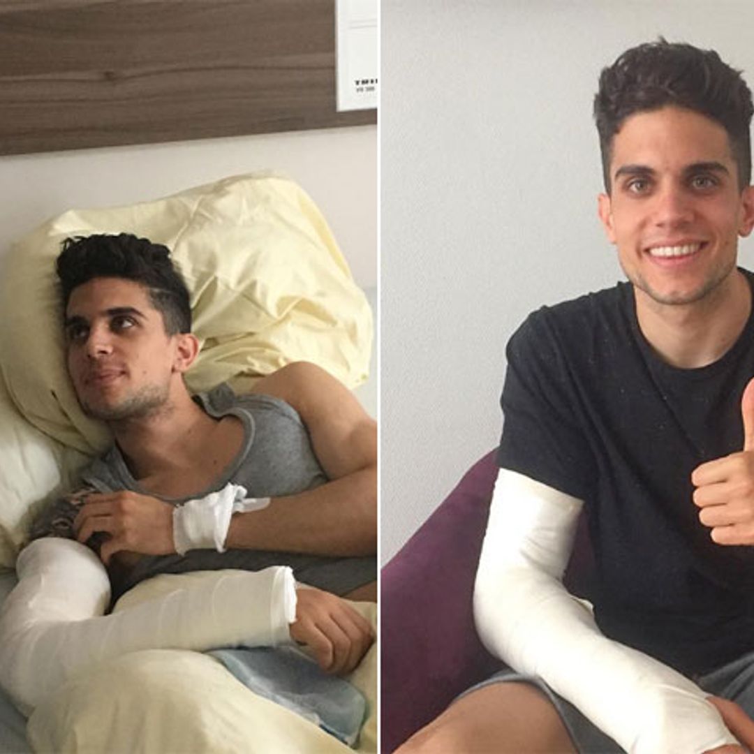 Marc Bartra recibe la visita de sus chicas y narra 'los 15 minutos más duros' de su vida