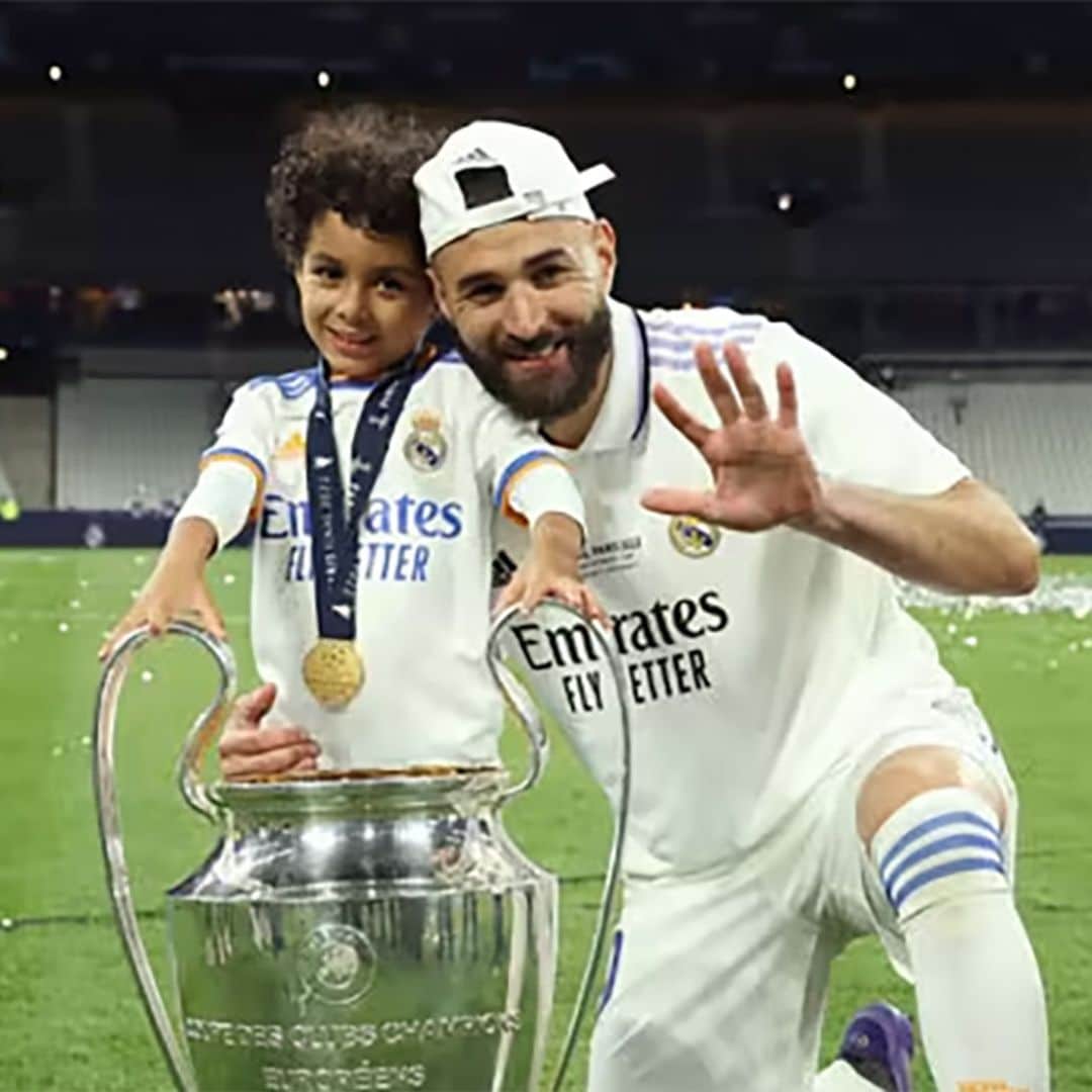 Benzema presume de su hijo Ibrahim, de cinco años, un futuro as del balón