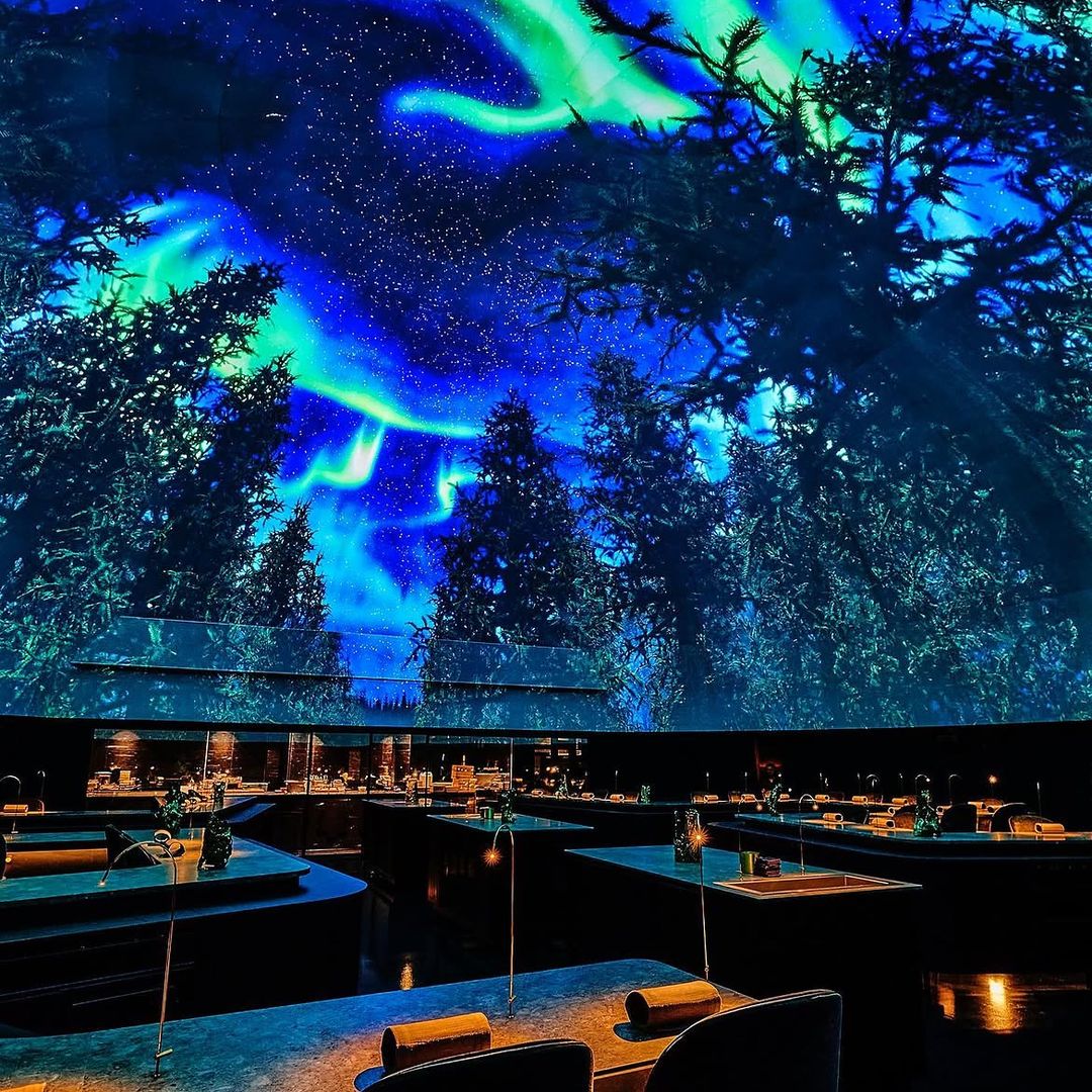 Auroras boreales en el restaurante Alchemist, Copenhague