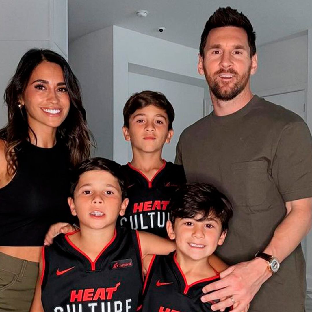 Antonela Roccuzzo y Leo Messi, tarde de baloncesto con sus tres hijos y con un regalo personalizado