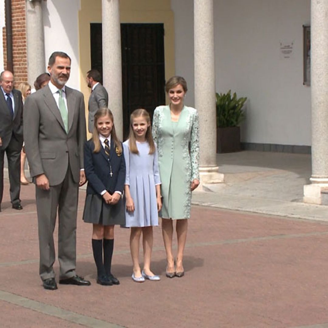 En vídeo: la alegría de la infanta Sofía al llegar con su familia a la parroquia