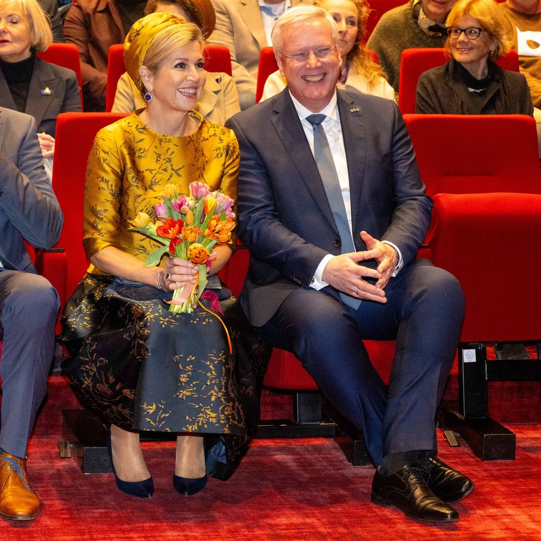 La reina Máxima en la inauguración del nuevo teatro del Theater KamaK en Hengelo. La compañía profesional Theater KamaK trabaja con actores con discapacidad intelectual.