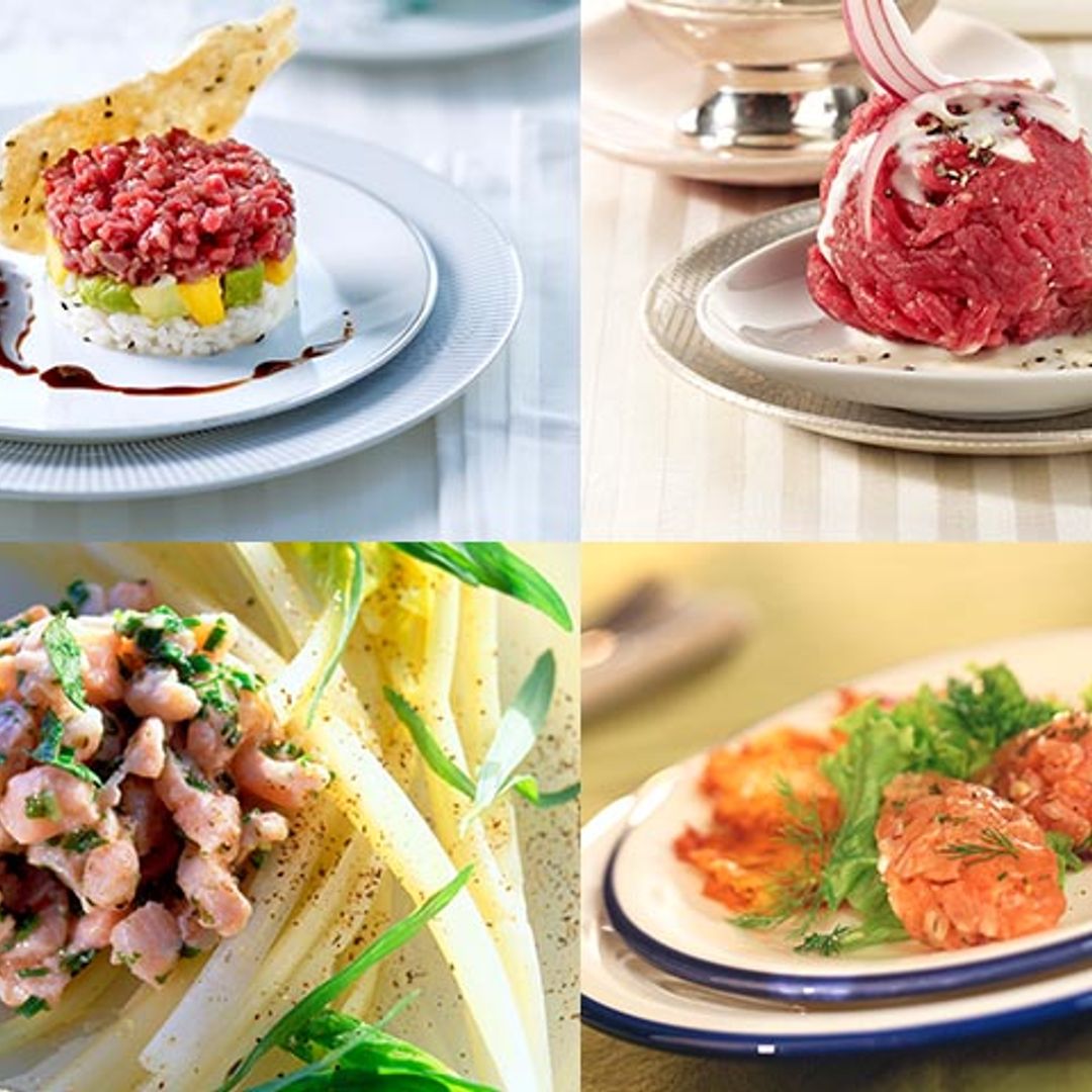 Tartar de carne y tartar de pescado
