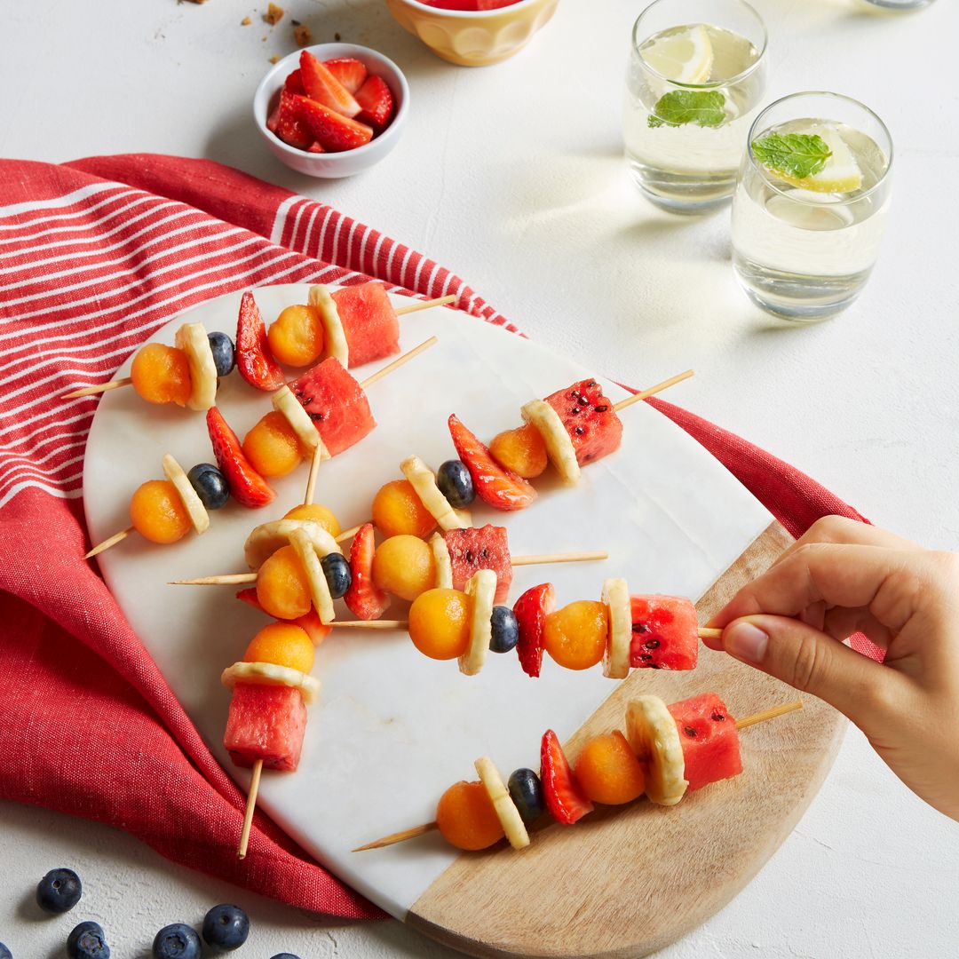 Sandía y melón en forma de platos fresquitos