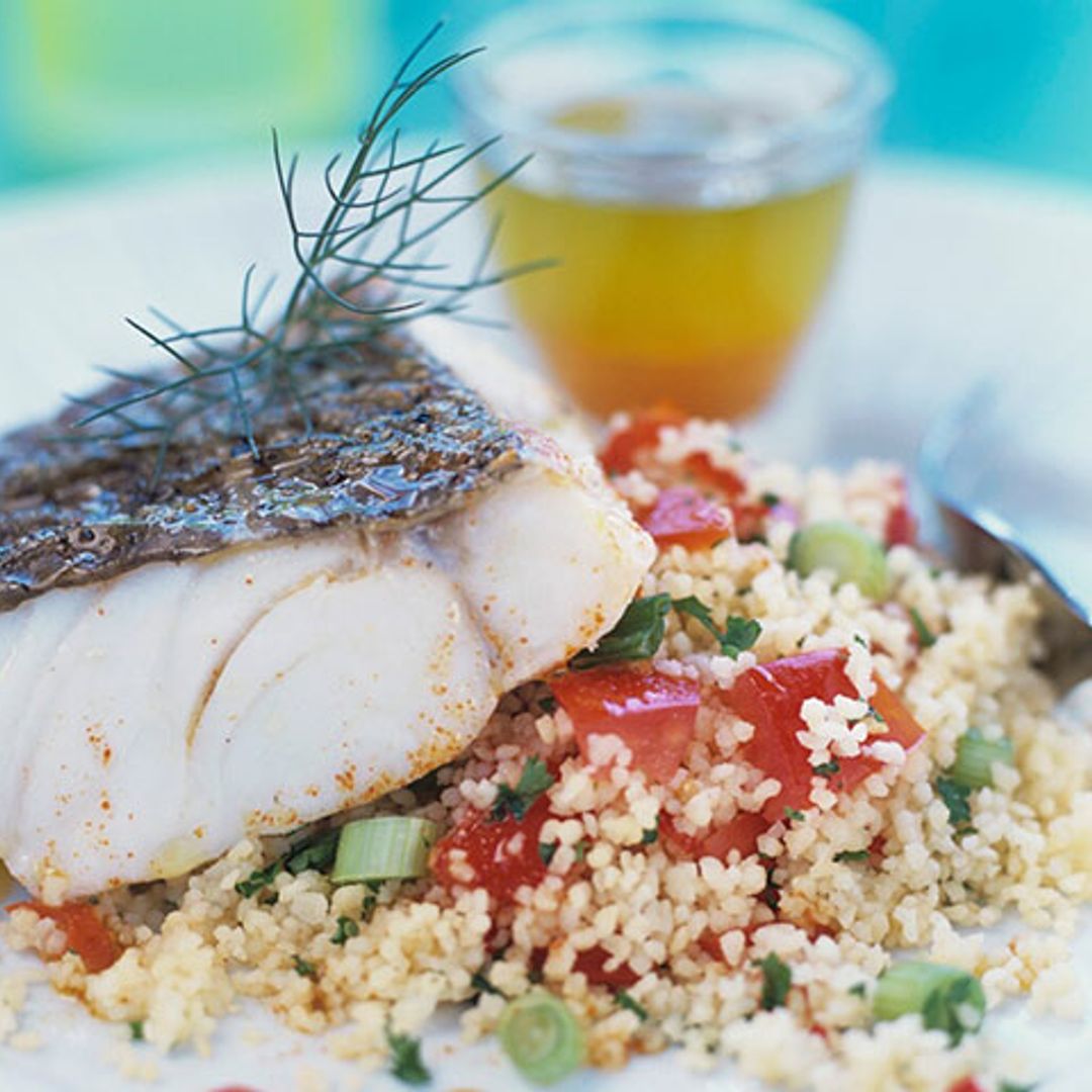 Mero con tabulé al aroma de lima y cilantro