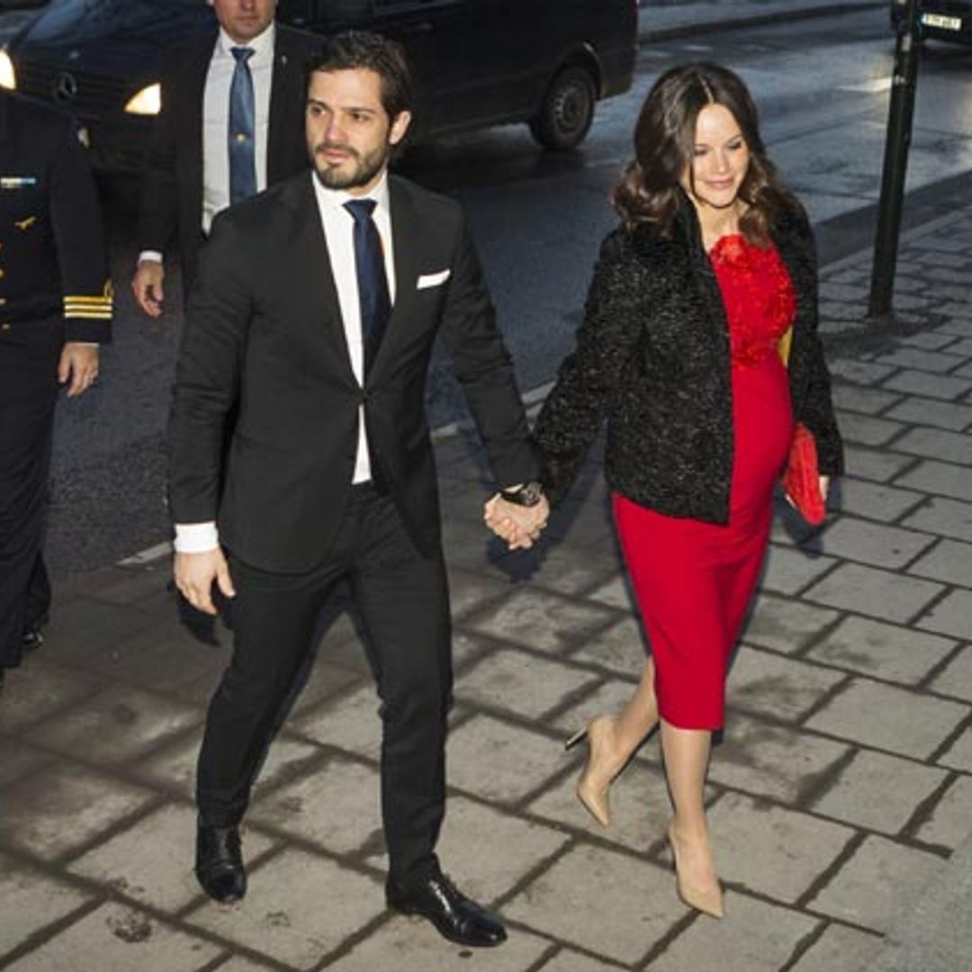 Sofia de Suecia, radiante de rojo pasión a la espera de ser madre