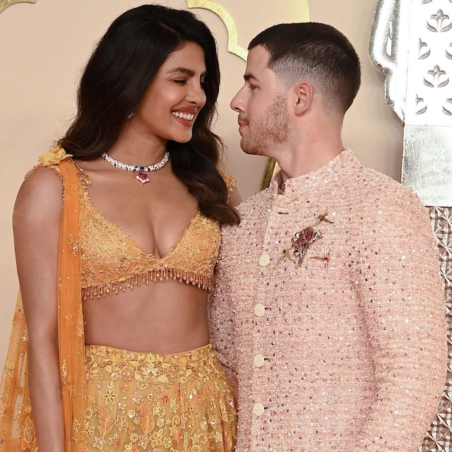 Priyanka Chopra y Nick Jonas en la boda de Anant Ambani