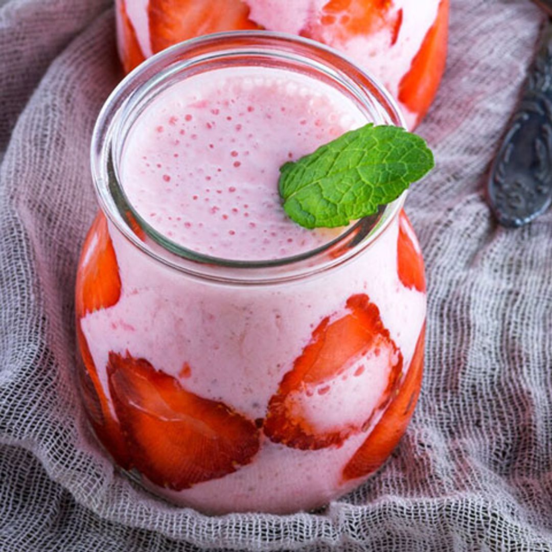'Smoothie' de yogur y fresas