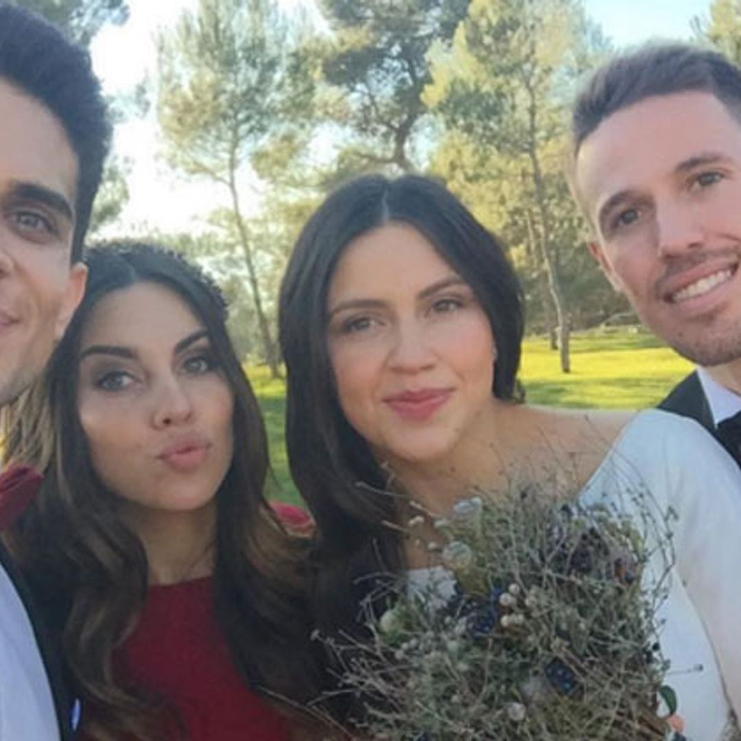¿Para cuándo la suya? Melissa Jiménez, con Marc Bartra en la boda de su hermana