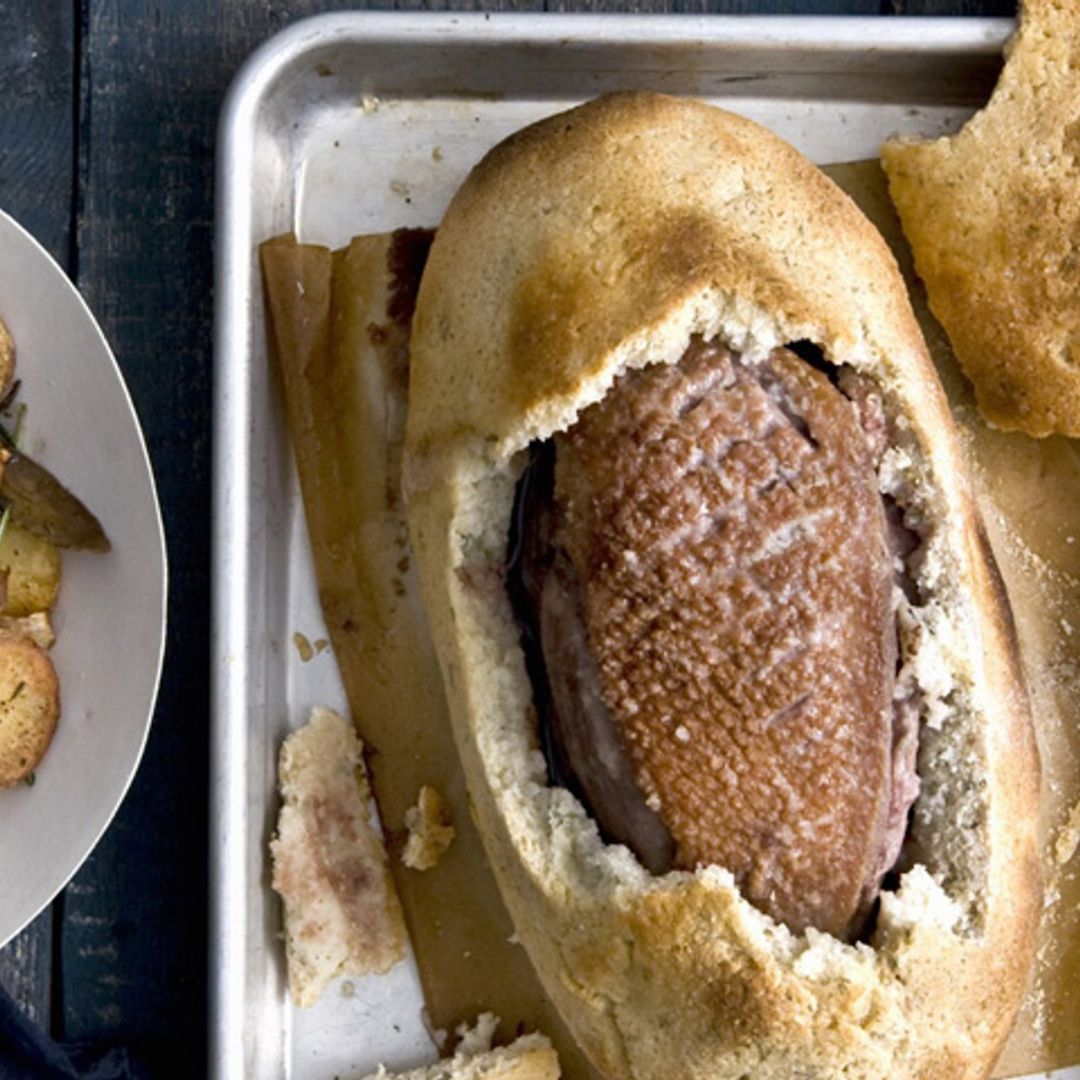 'Magret' de pato en costra de sal