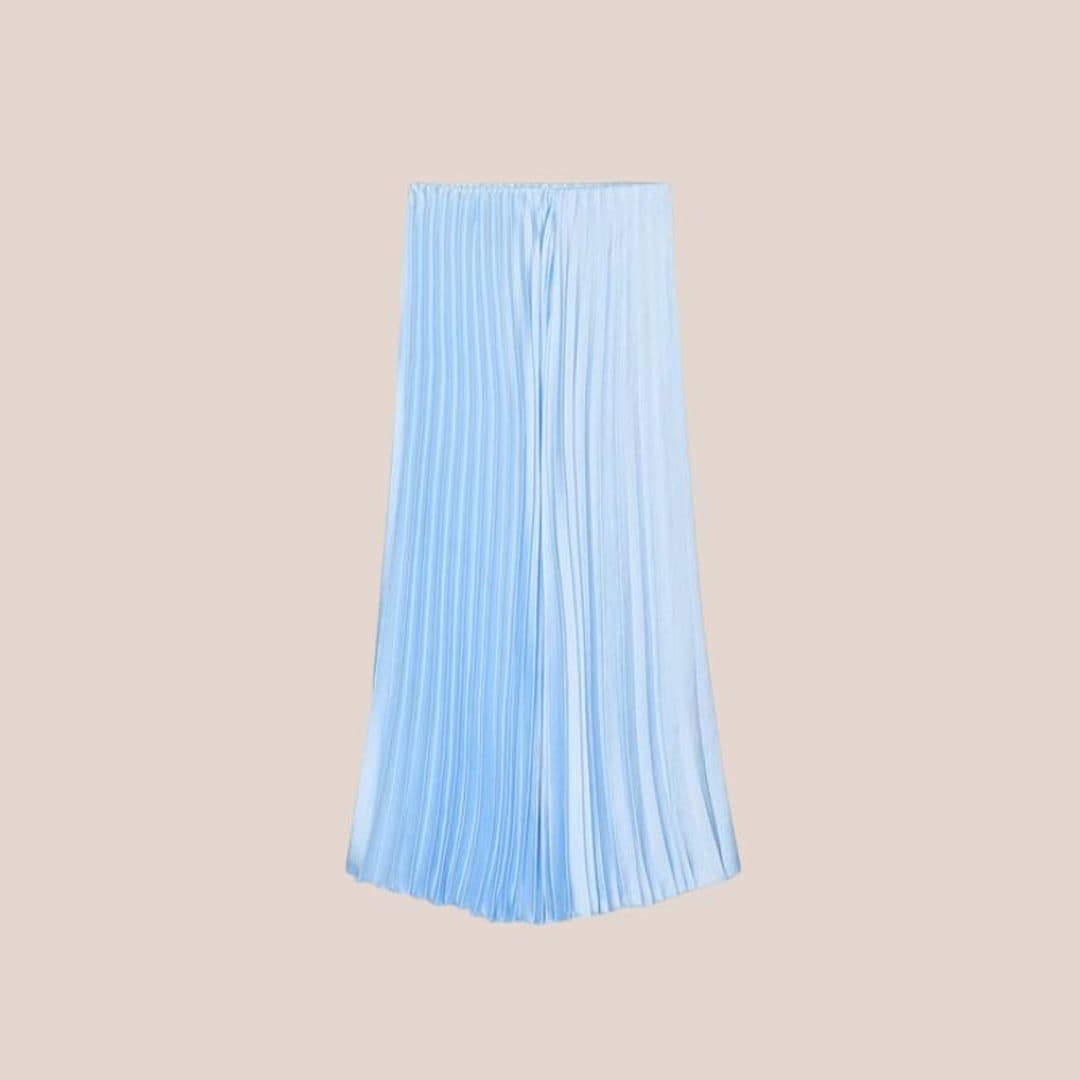 falda plisada azul bebe