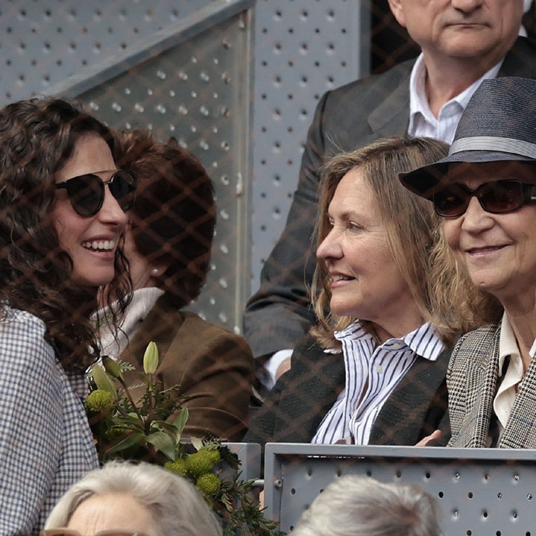 El cariñoso encuentro entre la familia de Rafa Nadal y la infanta Elena en el Madrid Mutua Open