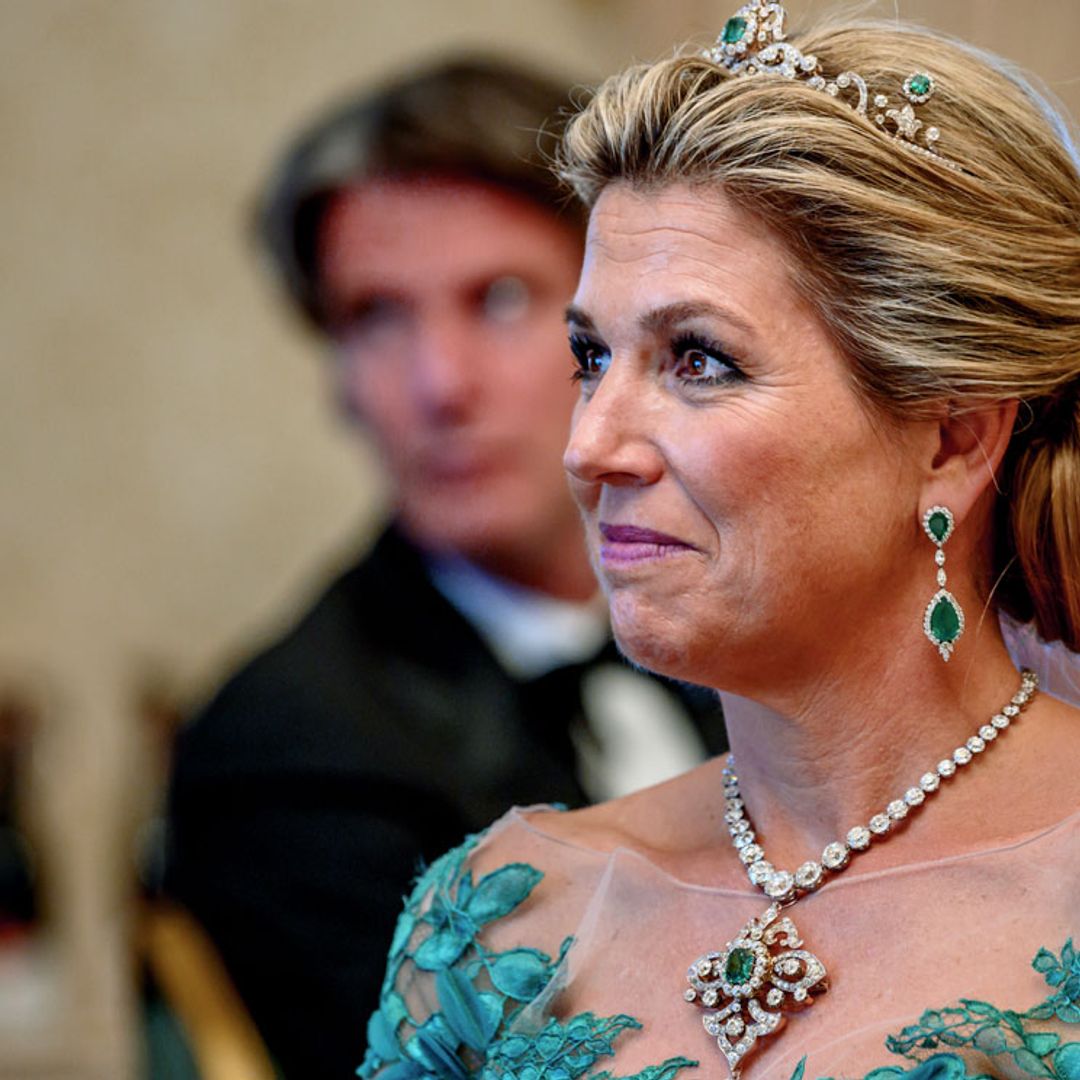 El romántico look de gala con el que Máxima de Holanda culminó un día de éxitos en Dublín