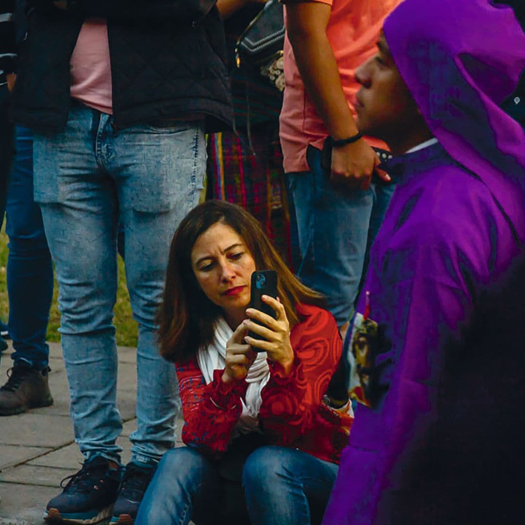 Alicia Sornosa en la ciudad colonial de Antigua en Semana Santa.