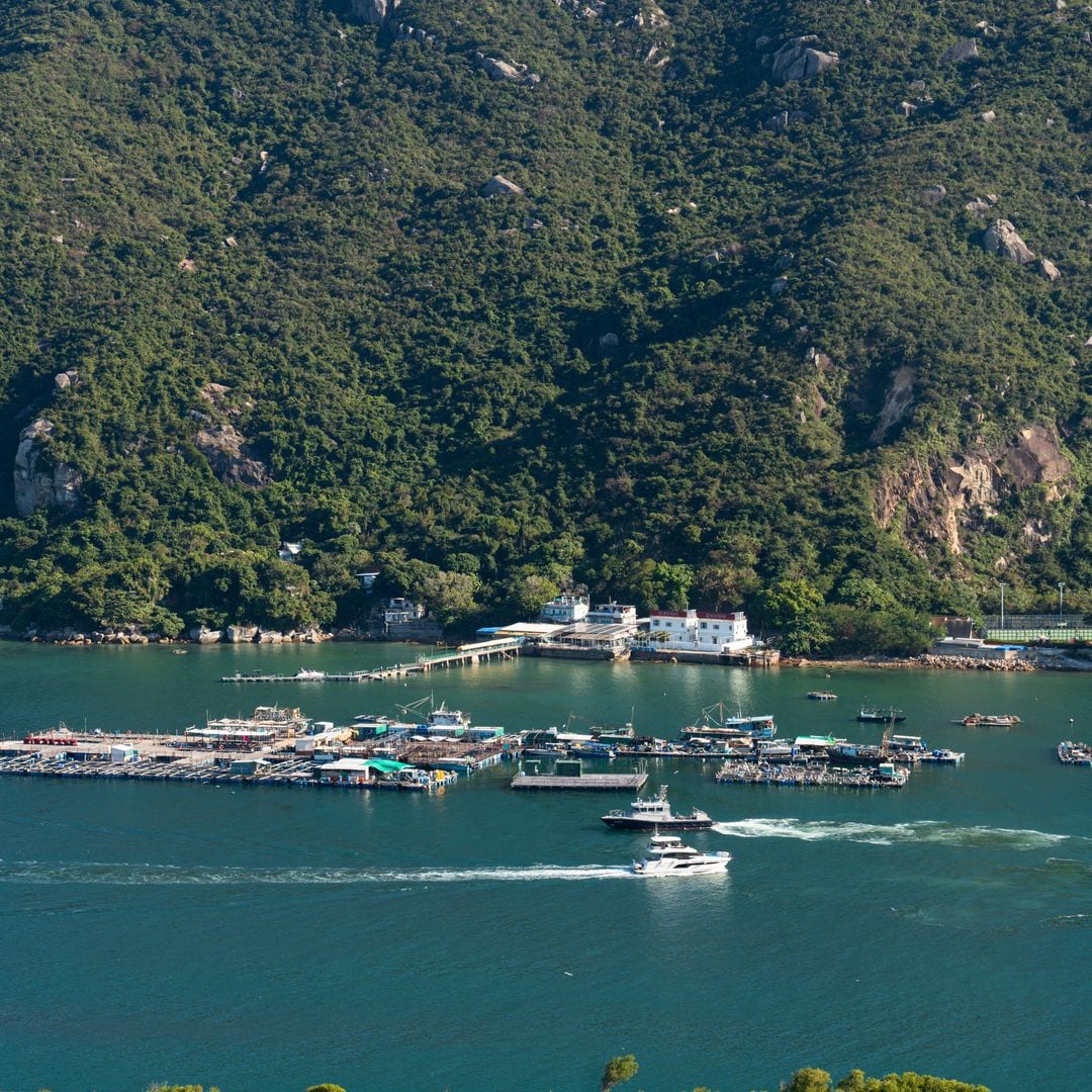 Vista aérea de la isla de Lamma, en Hong Kong, la isla de los pescadores