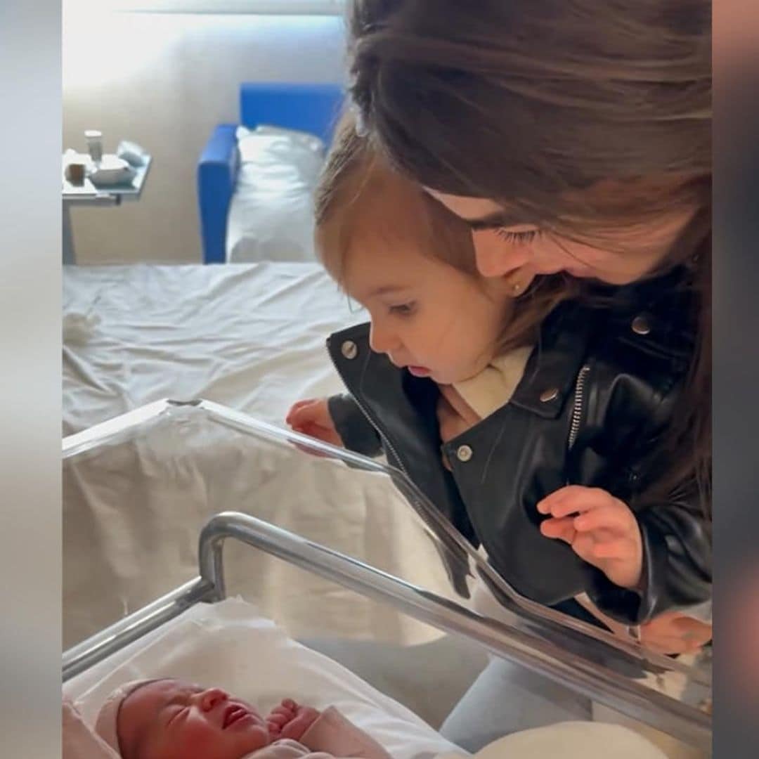 El conmovedor momento en que Gala, la hija mayor de Violeta Mangriñán, conoce a su hermanita Gia