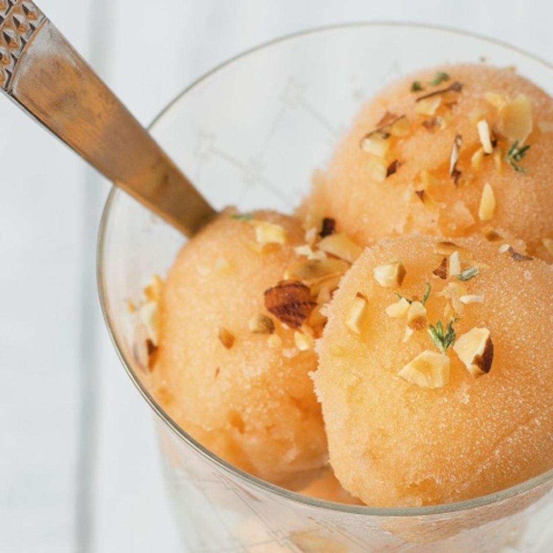 Sorbete de melón y nueces