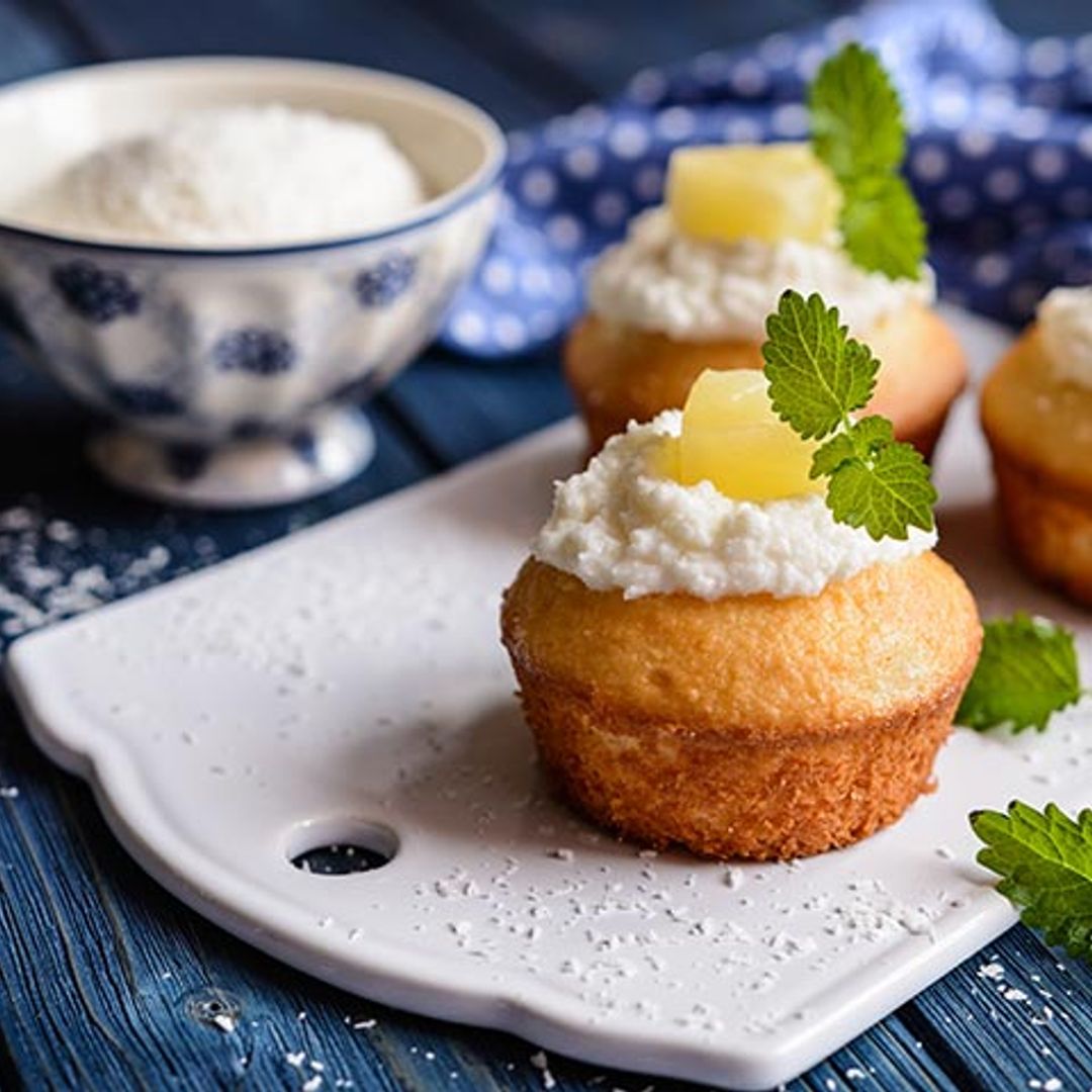 Muffins de piña y coco