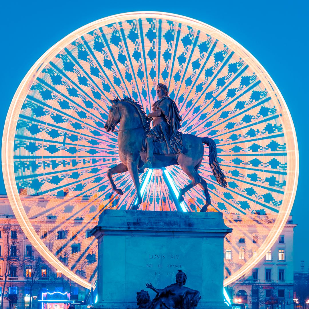 Plaza Bellecour, estatua rey Luis XIV, Lyon, Francia
