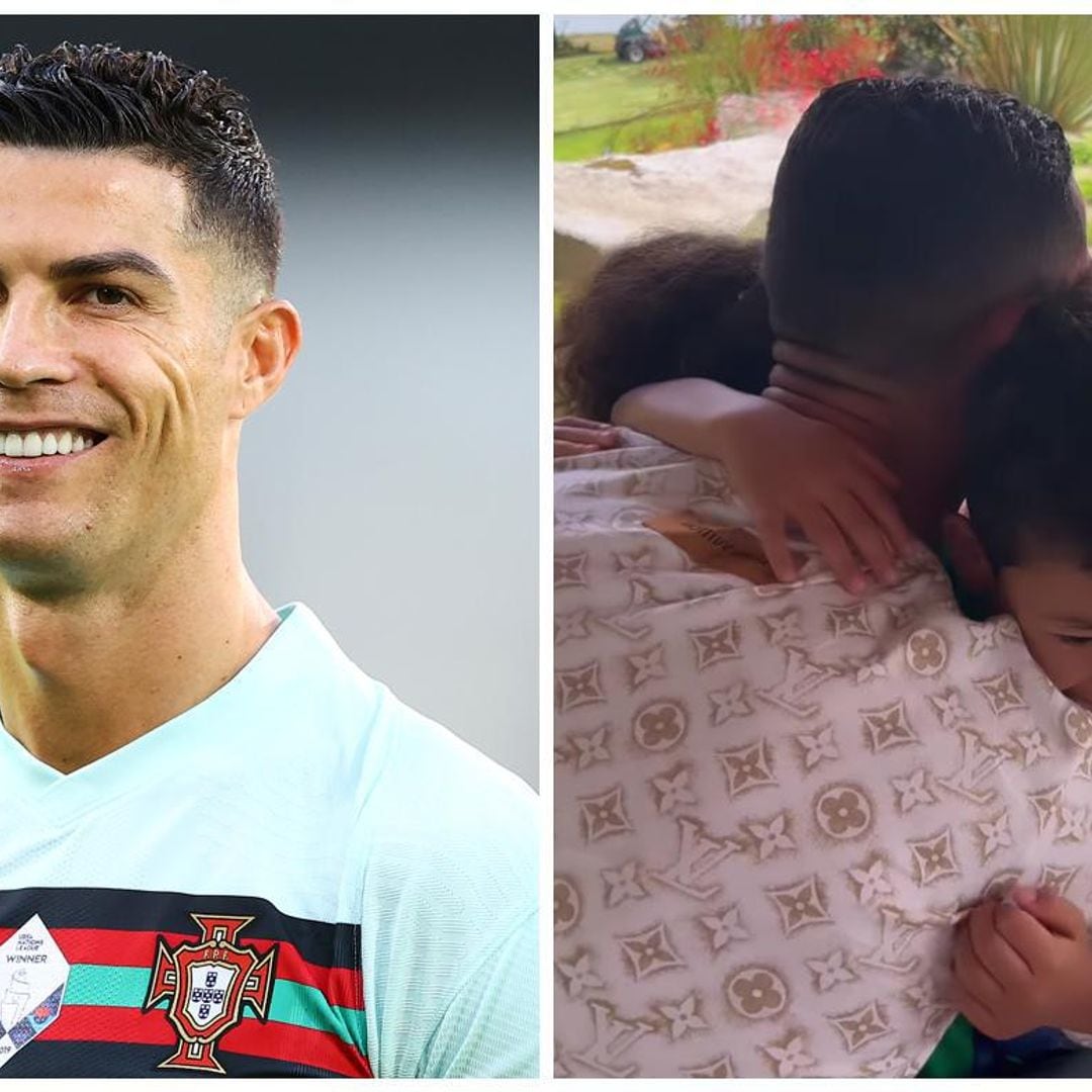 Besos y abrazos a papá: así reciben Mateo, Eva María y Alana a Cristiano Ronaldo