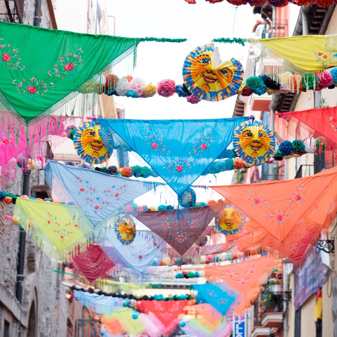 Decoración de las verbenas de agosto en Madrid