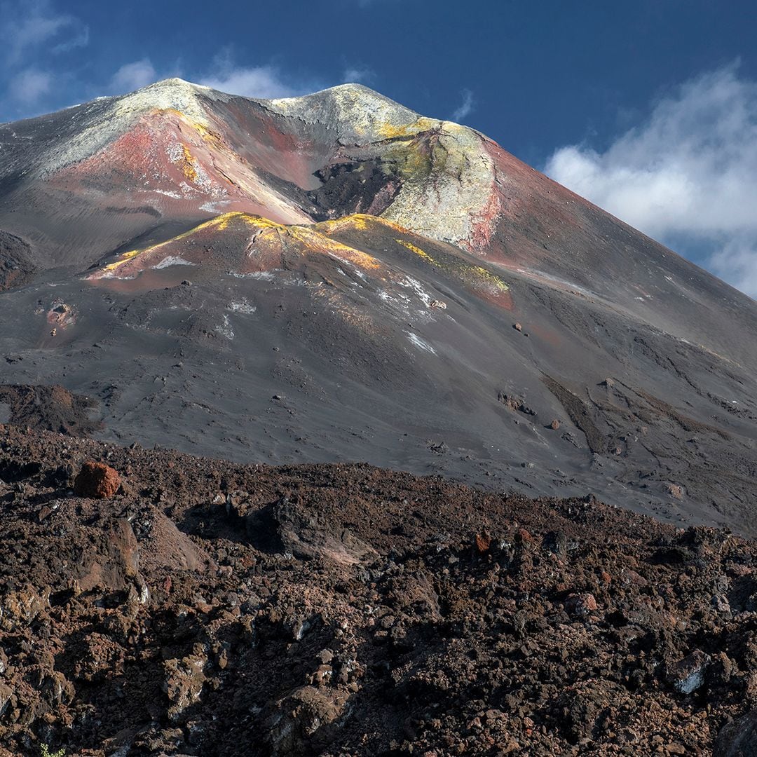 Vista al nuevo Volcán Tajogaite, Isla de La Palma, Canarias. 